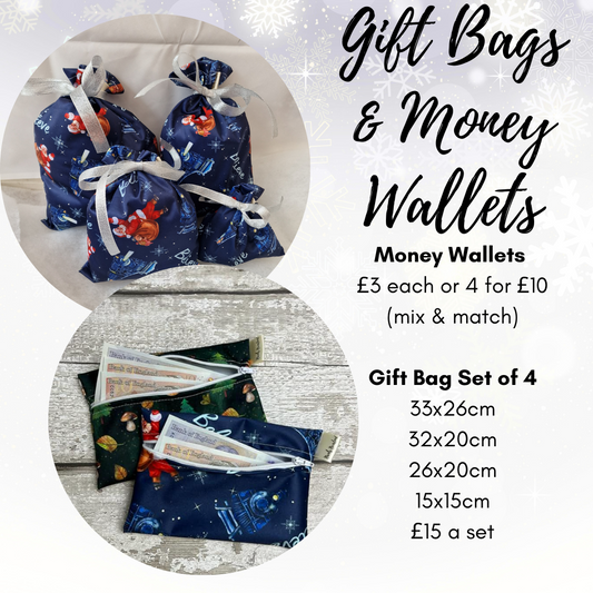 Christmas Gift Bag Sets and Money Wallets - use code MONEY to add the discount - DISPATCH NOV 2023